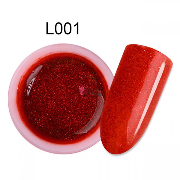 Gel UV / LED Soak Off SUGAR colorat cu sclipici 5gr Cod L001